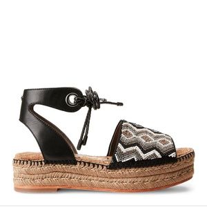 Espadrille tie up platform sandals